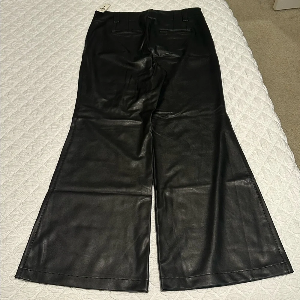 Anthropologie Maeve Black Faux Leather Trousers - Picture 3 of 4